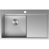 Mexen Exar chiuvetă din oțel cu 1 compartiment și scurgător stânga 780 x 480 mm, inox - 6433781010L-01