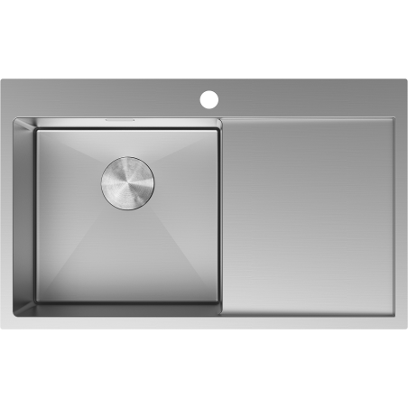 Mexen Exar egykamrás bal oldali csepegtetős acél mosogató 780 x 480 mm, inox - 6433781010L-01