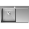 Mexen Exar chiuvetă din oțel cu 1 compartiment și scurgător stânga 780 x 480 mm, inox - 6433781010L-01