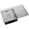 Mexen Exar chiuvetă din oțel cu 1 compartiment și scurgător stânga 780 x 480 mm, inox - 6433781010L-01