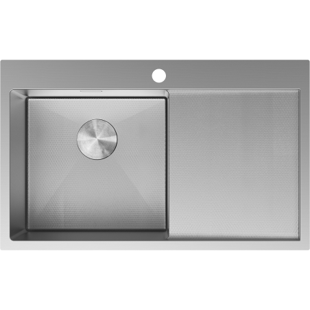 Mexen Exar acél mosogató 1 rekeszes bal oldali csepegtetővel 780 x 480 mm, inox HC - 6433781010L-01HC
