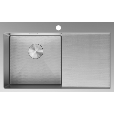 Mexen Exar chiuvetă de oțel inoxidabil cu 1 compartiment și scurgător stânga 780 x 480 mm, inox HC - 6433781010L-01HC
