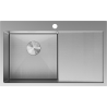Mexen Exar chiuvetă de oțel inoxidabil cu 1 compartiment și scurgător stânga 780 x 480 mm, inox HC - 6433781010L-01HC