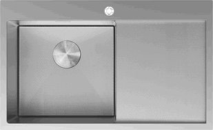 Mexen Exar chiuvetă de oțel inoxidabil cu 1 compartiment și scurgător stânga 780 x 480 mm, inox HC - 6433781010L-01HC