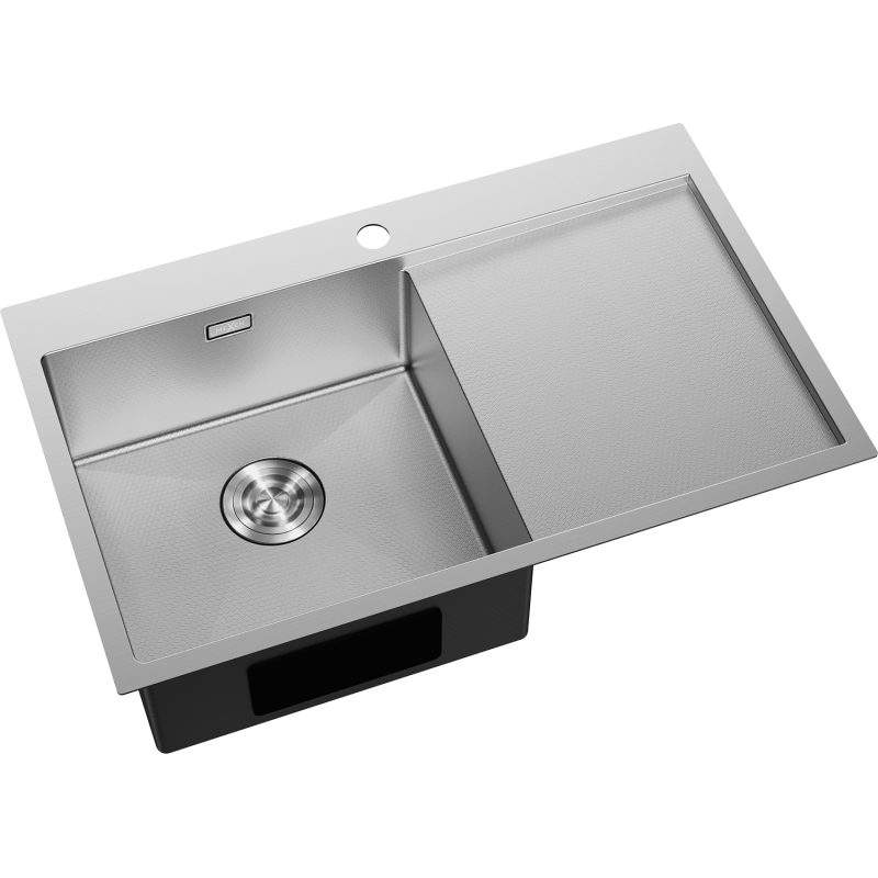 Mexen Exar chiuvetă din oțel inoxidabil cu 1 compartiment și scurgător, stânga 780 x 480 mm, inox HC - 6433781010L-01HC