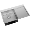 Mexen Exar chiuvetă de oțel inoxidabil cu 1 compartiment și scurgător stânga 780 x 480 mm, inox HC - 6433781010L-01HC