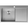 Mexen Exar chiuvetă de oțel inoxidabil cu 1 compartiment și scurgător stânga 780 x 480 mm, inox HC - 6433781010L-01HC