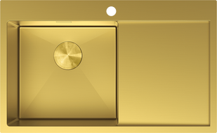 Mexen Exar chiuvetă de oțel inoxidabil cu 1 cuvă și scurgător stânga 780 x 480 mm, auriu - 6433781010L-55
