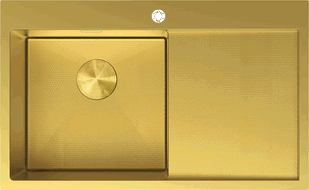 Mexen Exar chiuvetă de oțel inoxidabil cu o cuvă și scurgător stânga 780 x 480 mm, auriu HC - 6433781010L-55HC