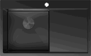 Mexen Exar chiuvetă din oțel cu 1 compartiment și cu picurător, stâng 780 x 480 mm, negru - 6433781010L-70