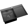 Mexen Exar chiuvetă din oțel inoxidabil 1-cameră cu picurător stânga 780 x 480 mm, negru - 6433781010L-70
