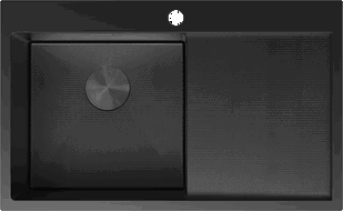 Mexen Exar chiuvetă de oțel 1-cu un compartiment și scurgător stânga 780 x 480 mm, negru HC - 6433781010L-70HC
