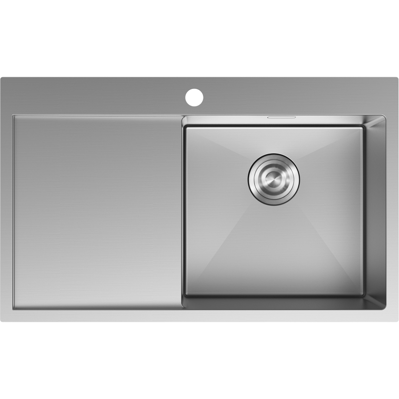 Mexen Exar chiuvetă din oțel inoxidabil cu 1 compartiment și scurgător pe dreapta 780 x 480 mm, inox - 6434781010P-01