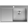 Mexen Exar rozsdamentes acél mosogató 1 medencével, csepegtetővel, jobb oldali, 780 x 480 mm, inox - 6434781010P-01