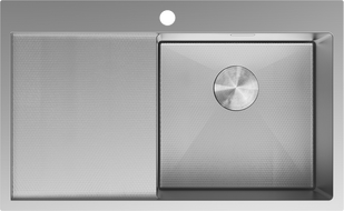 Mexen Exar chiuvetă din oțel inoxidabil 1 cuvă cu scurgător dreapta 780 x 480 mm, inox HC - 6434781010P-01HC