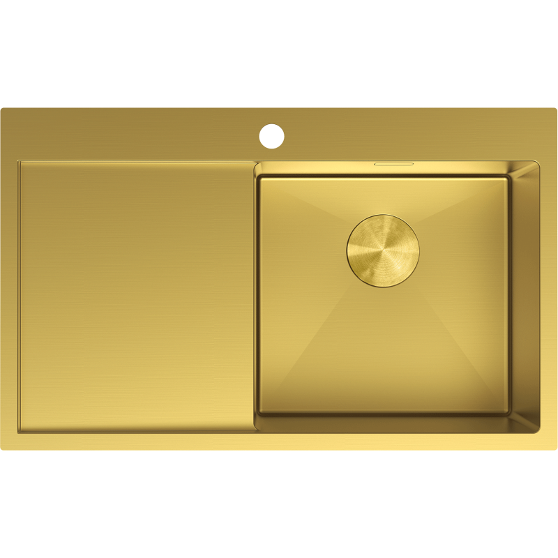 Mexen Exar chiuvetă de oțel inoxidabil cu 1 compartiment și picurător, dreapta 780 x 480 mm, auriu - 6434781010P-55