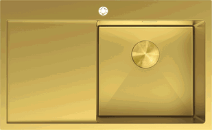 Mexen Exar egy medencés jobb oldali acél mosogató csepegtetővel, 780 x 480 mm, arany - 6434781010P-55