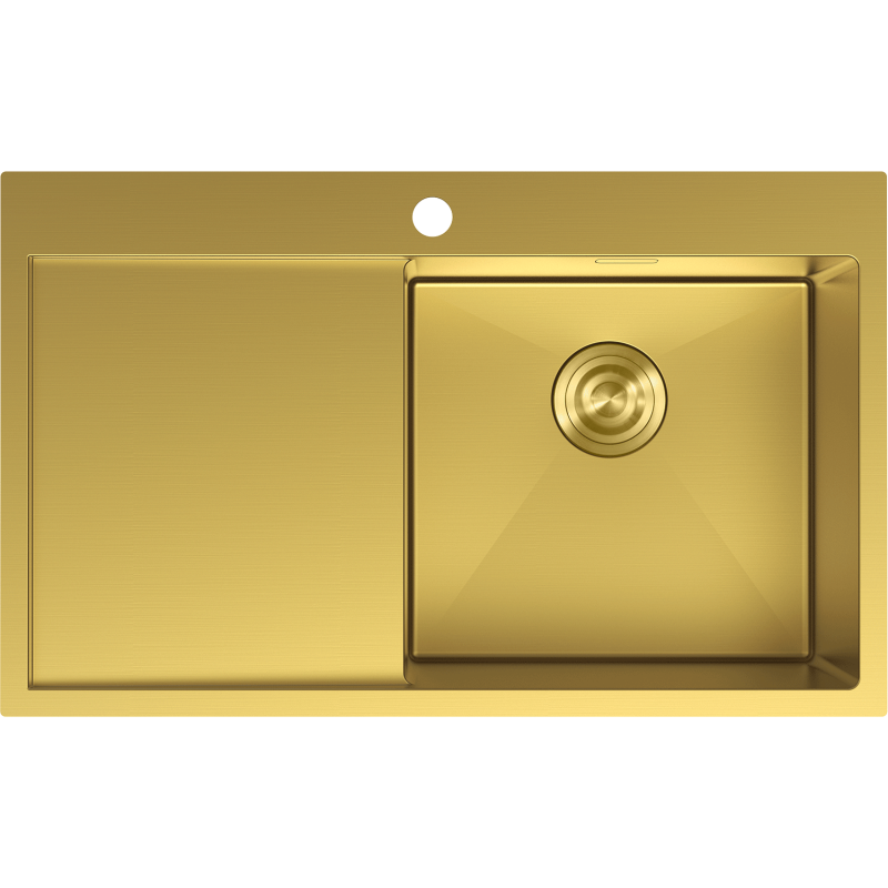 Mexen Exar chiuvetă de oțel inoxidabil cu 1 compartiment și picurător, dreapta 780 x 480 mm, auriu - 6434781010P-55