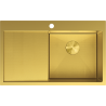 Mexen Exar chiuvetă de oțel inoxidabil 1-cameră cu scurgător dreapta 780 x 480 mm, auriu HC - 6434781010P-55HC
