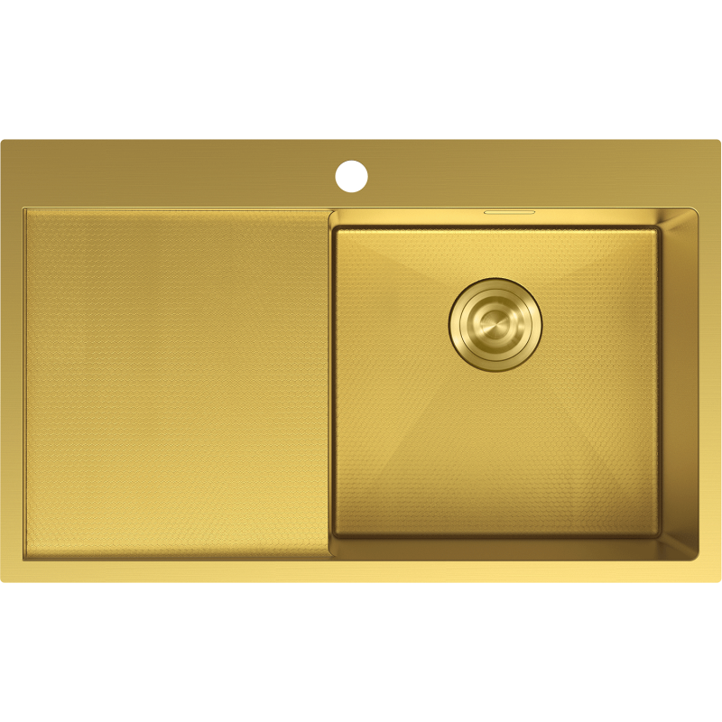 Mexen Exar chiuvetă de oțel 1-cu o cameră cu scurgător dreapta 780 x 480 mm, auriu HC - 6434781010P-55HC