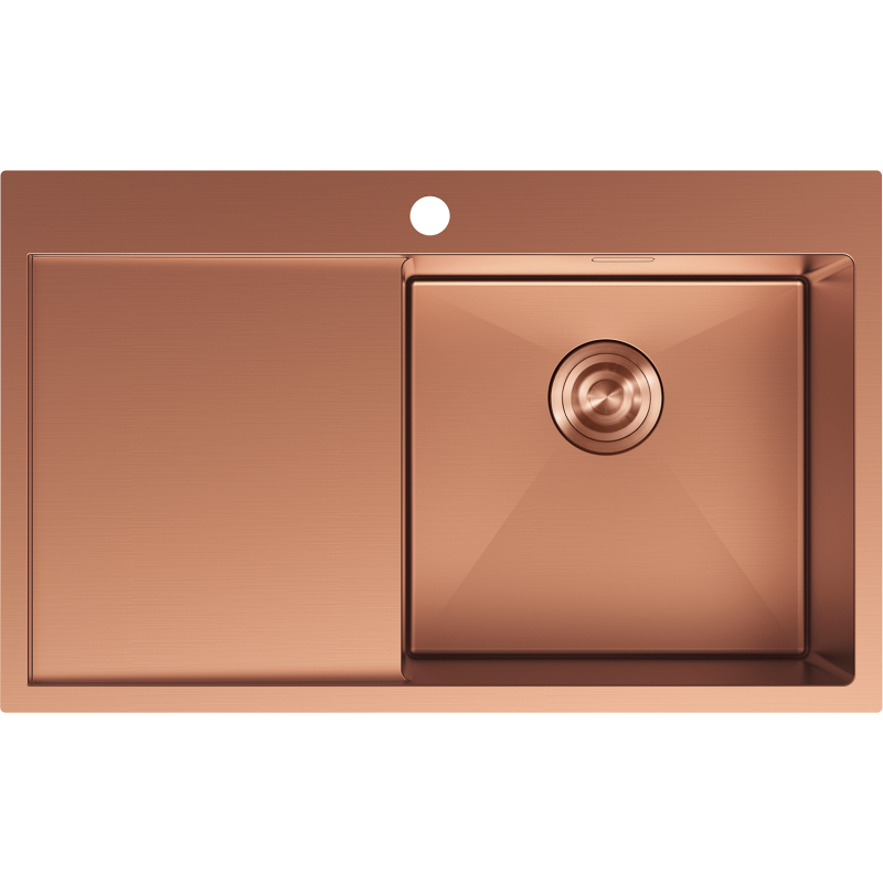 Mexen Exar chiuvetă din oțel cu 1 compartiment cu scurgător pe dreapta 780 x 480 mm, cupru - 6434781010P-65