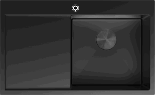 Mexen Exar chiuvetă de oțel inoxidabil cu 1 compartiment, cu picurător, dreapta 780 x 480 mm, negru - 6434781010P-70