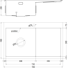 Mexen Exar rozsdamentes acél mosogató, 1 rekeszes, jobb oldali csepegtető, 780 x 480 mm, fekete HC - 6434781010P-70HC