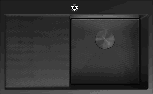 Mexen Exar chiuvetă din oțel inoxidabil, 1 compartiment cu uscător dreapta 780 x 480 mm, negru HC - 6434781010P-70HC