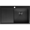 Mexen Exar chiuvetă din oțel inoxidabil, 1 compartiment cu uscător dreapta 780 x 480 mm, negru HC - 6434781010P-70HC