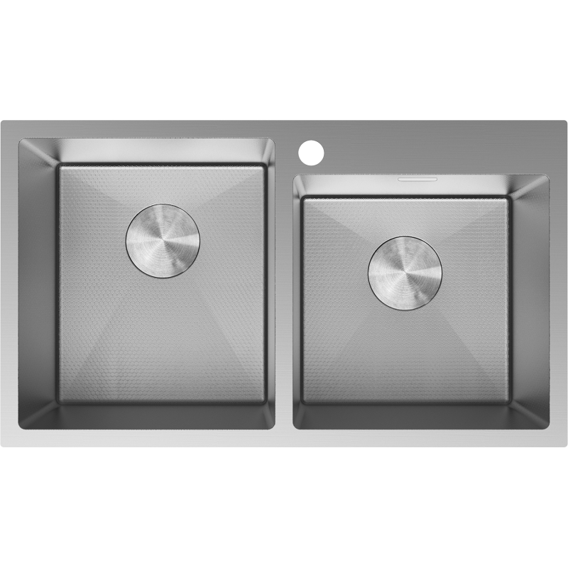 Mexen Xorin chiuvetă din oțel cu 2 compartimente 780 x 450 mm, inox HC - 6441782000-01HC
