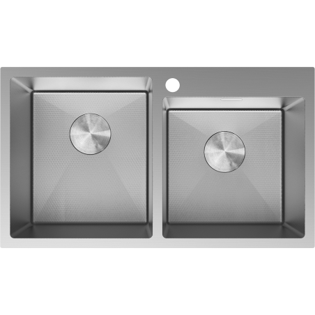 Mexen Xorin chiuvetă din oțel cu 2 compartimente 780 x 450 mm, inox HC - 6441782000-01HC