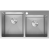 Mexen Xorin chiuvetă din oțel cu 2 compartimente 780 x 450 mm, inox HC - 6441782000-01HC