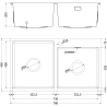 Mexen Xorin chiuvetă de oțel inoxidabil 2 compartimente 780 x 450 mm, auriu - 6441782000-55