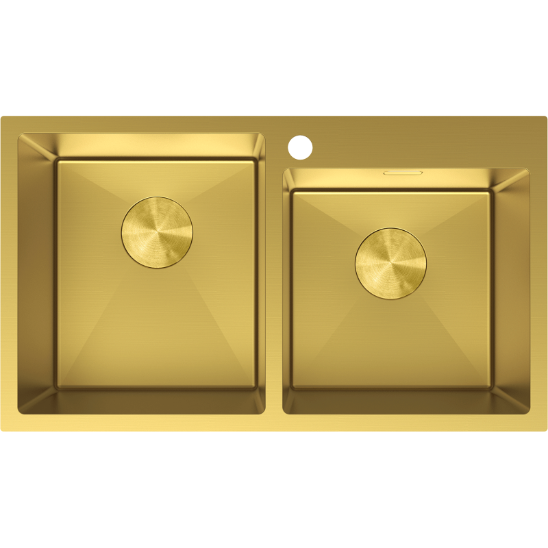 Mexen Xorin chiuvetă din oțel 2 compartimente 780 x 450 mm, auriu - 6441782000-55