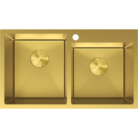 Mexen Xorin chiuvetă din oțel 2 compartimente 780 x 450 mm, auriu - 6441782000-55