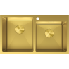 Mexen Xorin chiuvetă din oțel 2 compartimente 780 x 450 mm, auriu - 6441782000-55