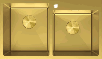 Mexen Xorin chiuvetă din oțel 2 compartimente 780 x 450 mm, auriu - 6441782000-55