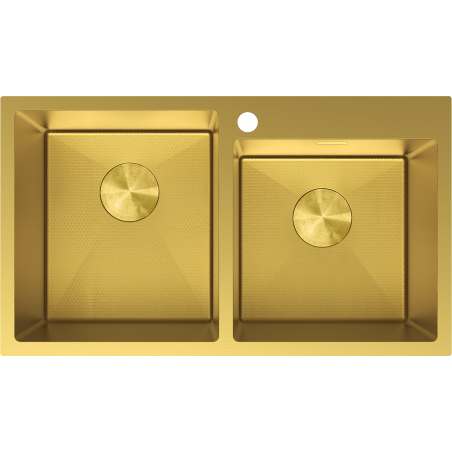 Mexen Xorin chiuvetă din oțel 2 compartimente 780 x 450 mm, auriu HC - 6441782000-55HC