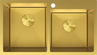 Mexen Xorin 2-medencés acél mosogató 780 x 450 mm, arany HC - 6441782000-55HC