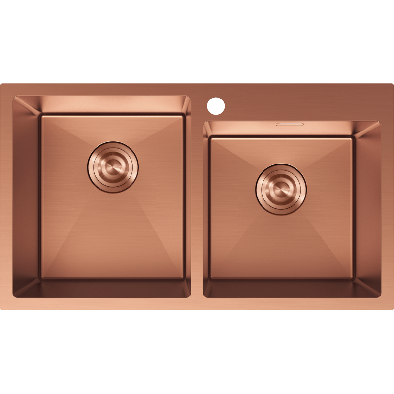 Mexen Xorin chiuvetă din oțel inoxidabil cu 2 compartimente 780 x 450 mm, cupru - 6441782000-65