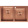 Mexen Xorin rozsdamentes acél mosogató, 2 rekeszes, 780 x 450 mm, réz - 6441782000-65