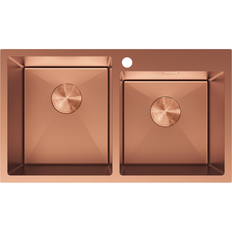 Mexen Xorin chiuvetă de oțel inoxidabil 2 compartimente 780 x 450 mm, cupru - 6441782000-65