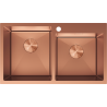 Mexen Xorin chiuvetă de oțel inoxidabil 2 compartimente 780 x 450 mm, cupru - 6441782000-65