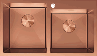 Mexen Xorin chiuvetă din oțel inoxidabil cu 2 compartimente 780 x 450 mm, cupru - 6441782000-65