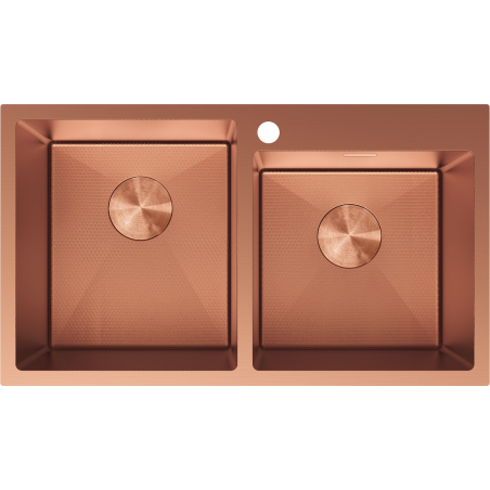 Mexen Xorin chiuvetă de oțel inoxidabil 2 compartimente 780 x 450 mm, cupru HC - 6441782000-65HC