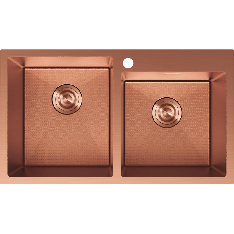 Mexen Xorin chiuvetă din oțel 2 camere 780 x 450 mm, cupru HC - 6441782000-65HC