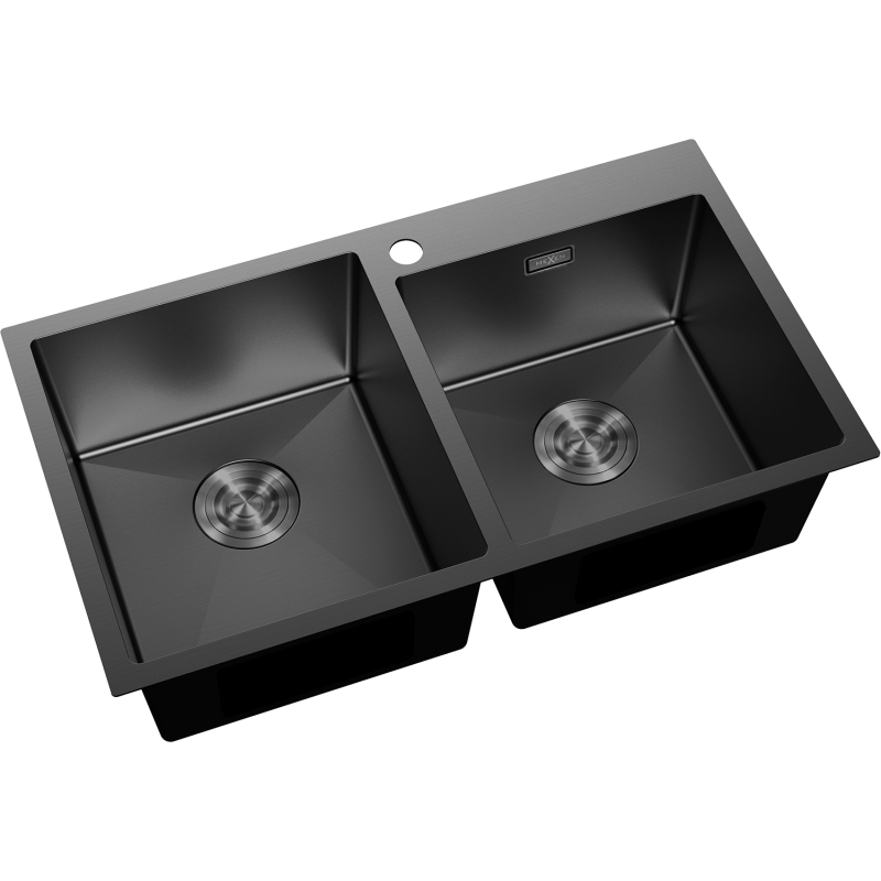 Mexen Xorin chiuvetă oțel inoxidabil 2 camere 780 x 450 mm, negru - 6441782000-70