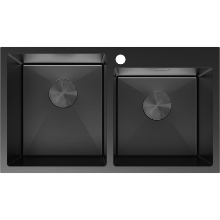 Mexen Xorin chiuvetă de bucătărie din oțel cu 2 compartimente 780 x 450 mm, negru - 6441782000-70