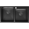 Mexen Xorin acél mosogató, 2 rekeszes, 780 x 450 mm, fekete - 6441782000-70