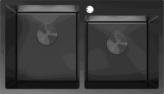 Mexen Xorin chiuvetă oțel inoxidabil 2 camere 780 x 450 mm, negru - 6441782000-70